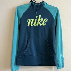 Nike Therma Fit Blue‎ And Neon Hoodie